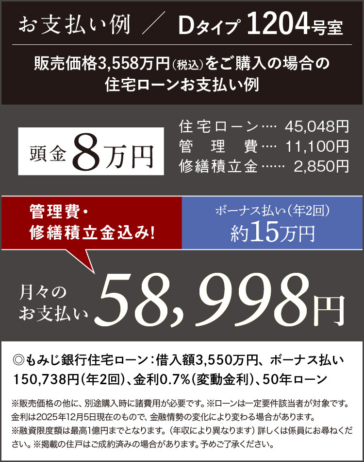 ローン支払い例